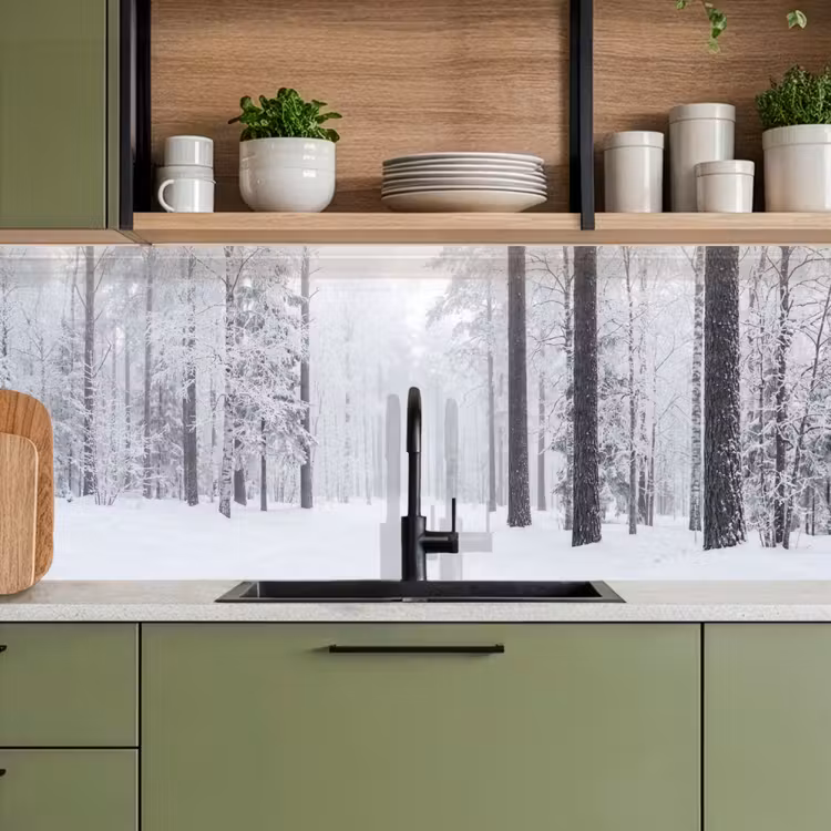 Keuken achterwand - Bos - Sneeuw - Pad - Winter - Stilte — 5