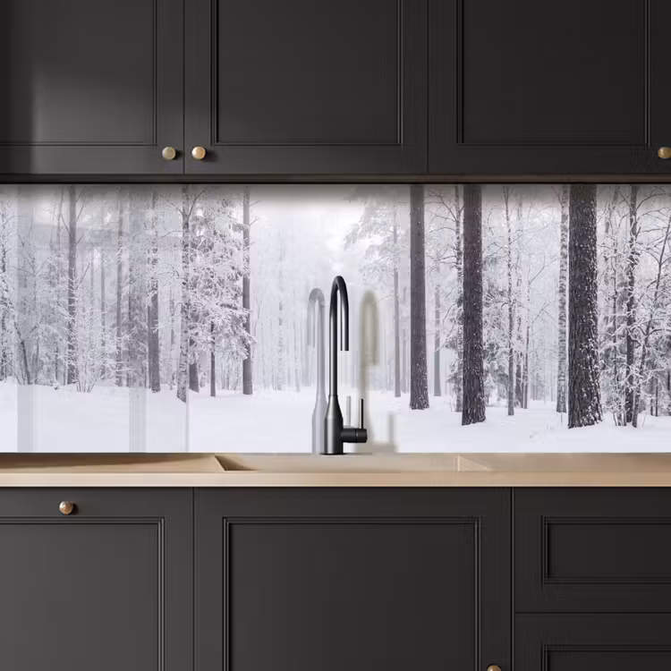 Keuken achterwand - Bos - Sneeuw - Pad - Winter - Stilte — 6