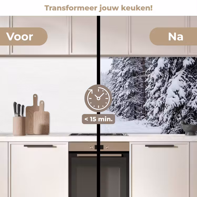 Keuken achterwand - Bos - Winter - Sneeuw - Pad - Natuur — 2