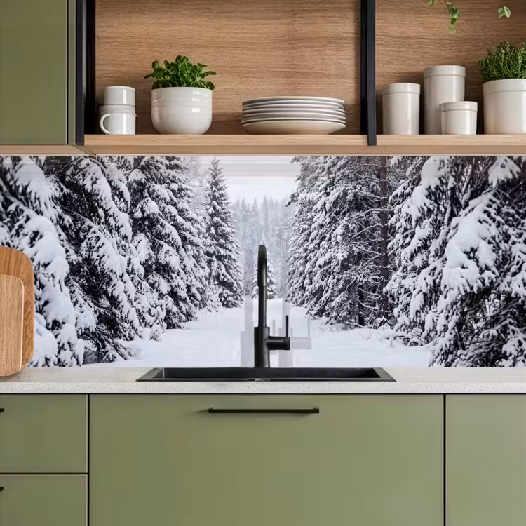 Keuken achterwand - Bos - Winter - Sneeuw - Pad - Natuur — 5