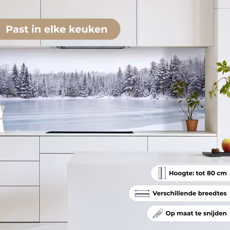 Keuken achterwand - Meer - Dennen - IJs - Winter - Rustgevend — 4
