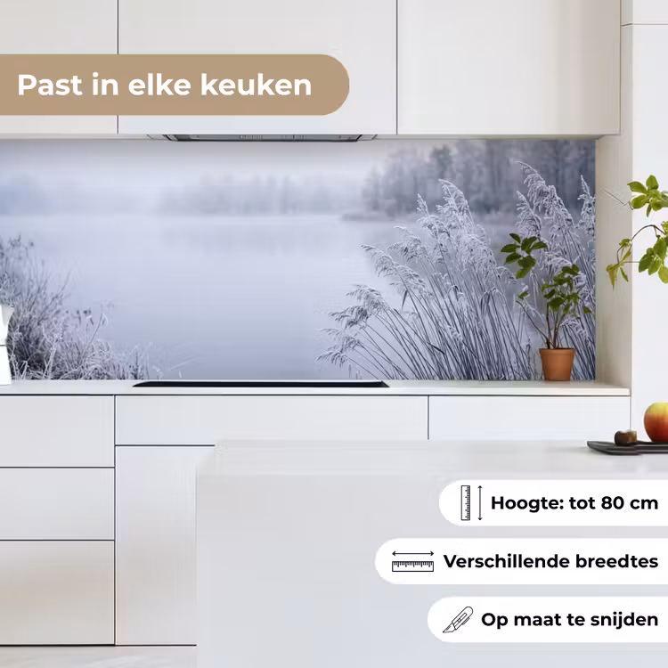Keuken achterwand - Riet - Bevroren - Winter - Natuur — 4