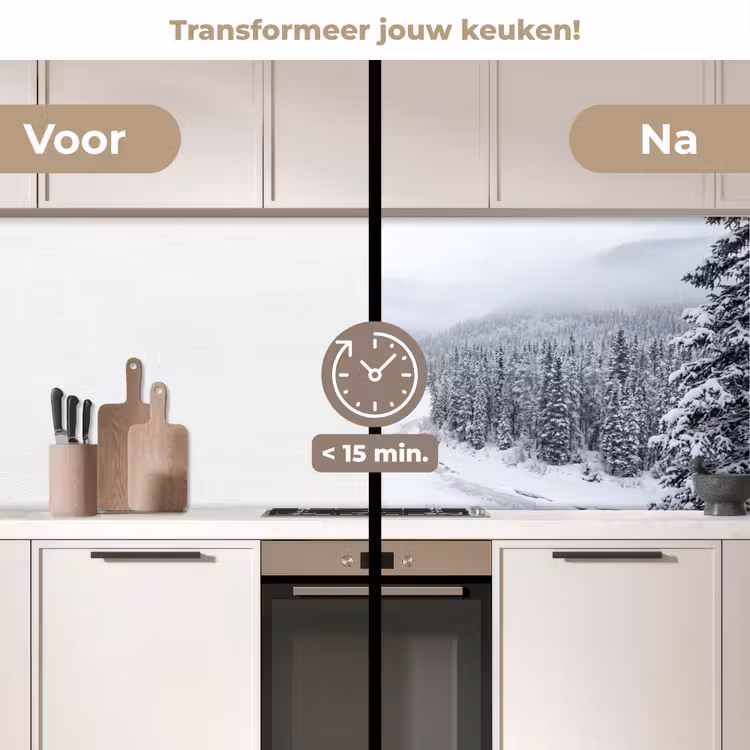 Keuken achterwand - Rivier - Bevroren - Landschap - Winter — 2