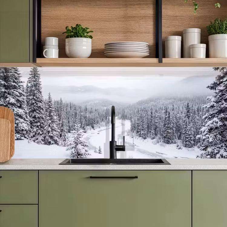 Keuken achterwand - Rivier - Bevroren - Landschap - Winter — 5