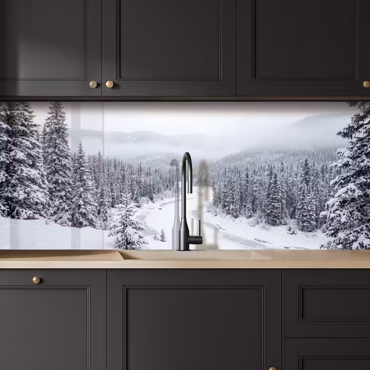 Keuken achterwand - Rivier - Bevroren - Landschap - Winter — 6