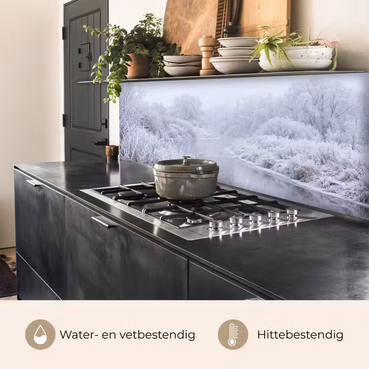 Keuken achterwand - Rivier - Sneeuw - Bos - Winter - Schilderachtig — 3