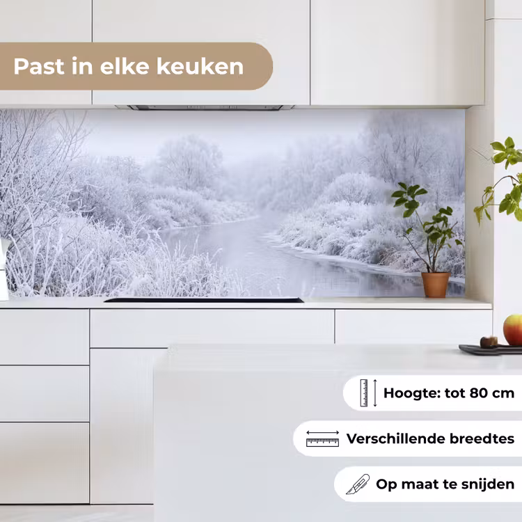 Keuken achterwand - Rivier - Sneeuw - Bos - Winter - Schilderachtig — 4