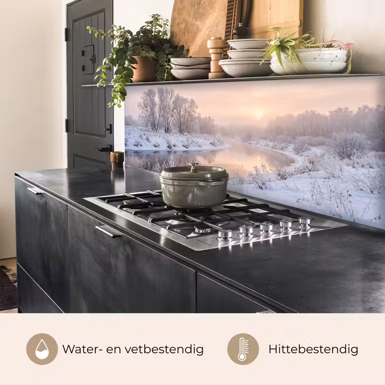 Keuken achterwand - Rivier - Winter - Landschap - Sneeuw - Zonsopgang — 3
