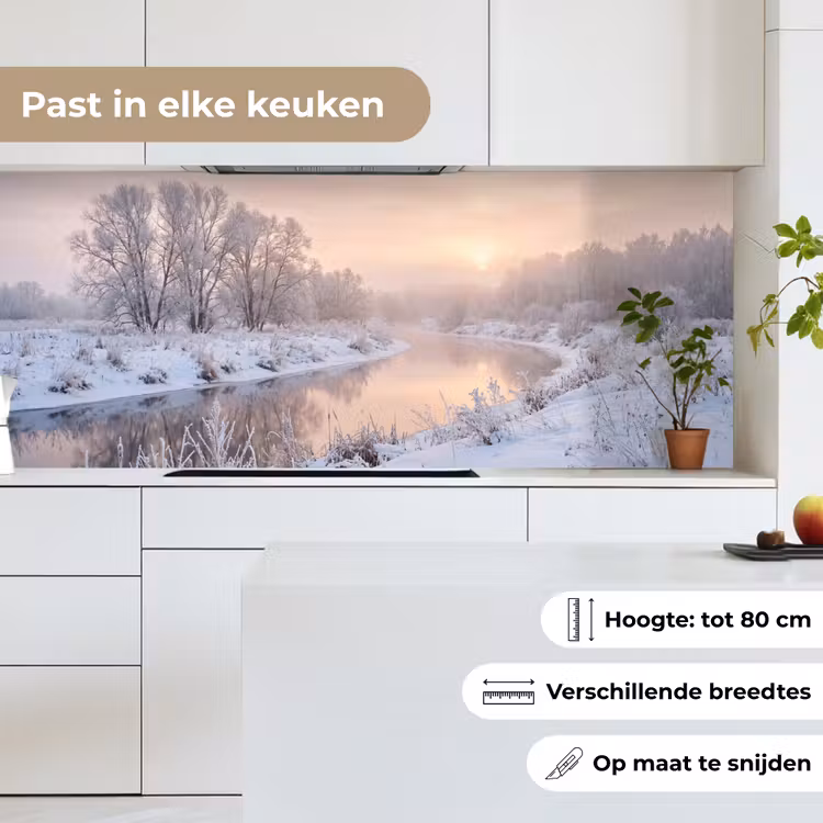 Keuken achterwand - Rivier - Winter - Landschap - Sneeuw - Zonsopgang — 4