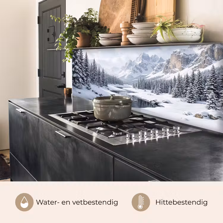 Keuken achterwand - Sneeuwlandschap - Bergen - Rivier - Winter — 3