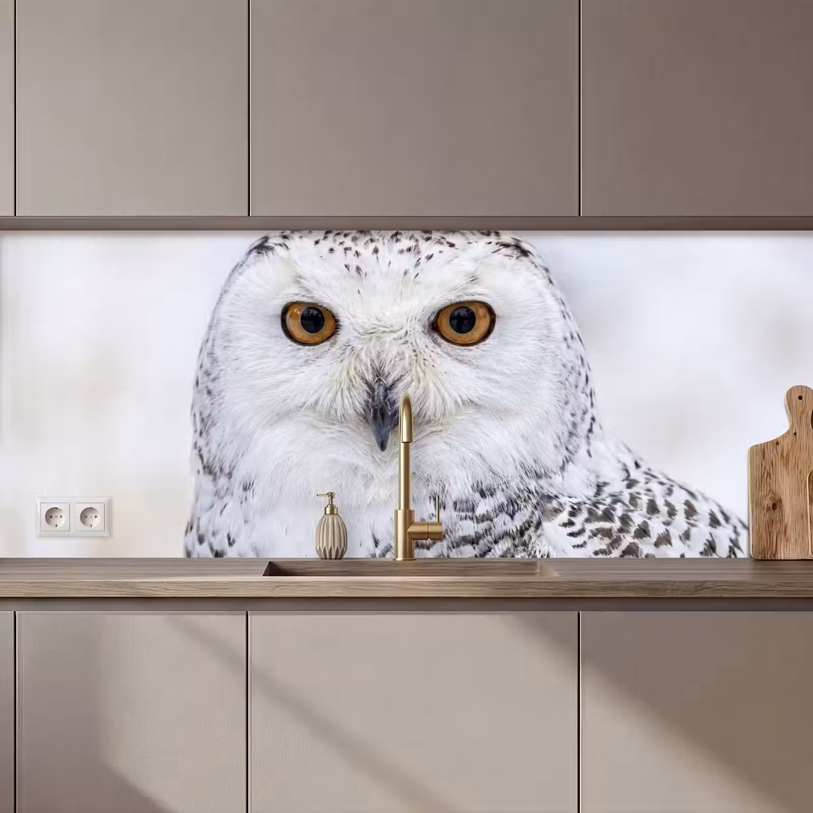 Keuken achterwand - Sneeuwuil - Oog - Wildlife - Wit — 1