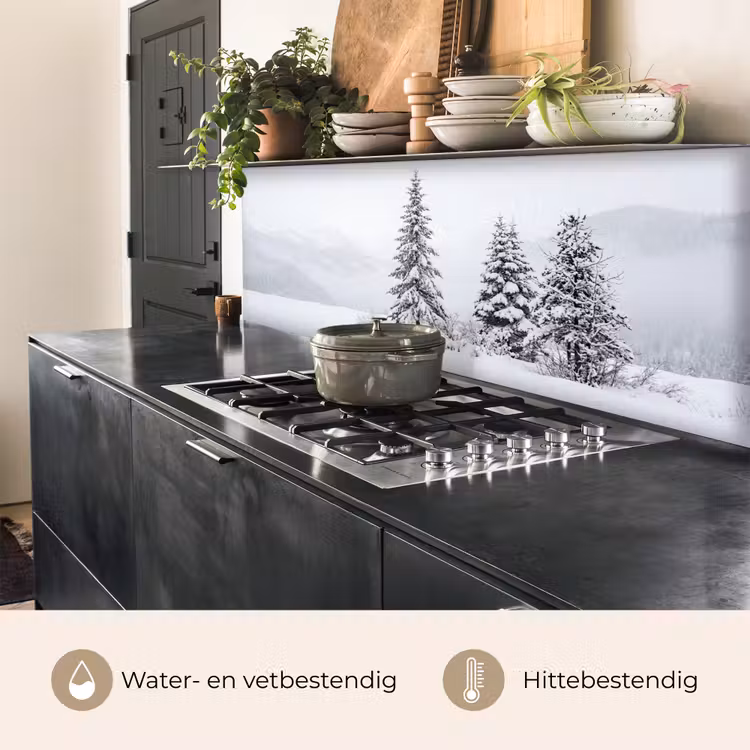 Keuken achterwand - Fijnsparren - Sneeuw - Winter - Landschap - Stilte — 3