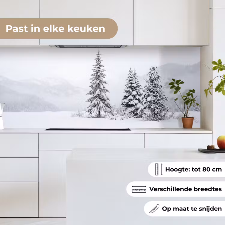 Keuken achterwand - Fijnsparren - Sneeuw - Winter - Landschap - Stilte — 4
