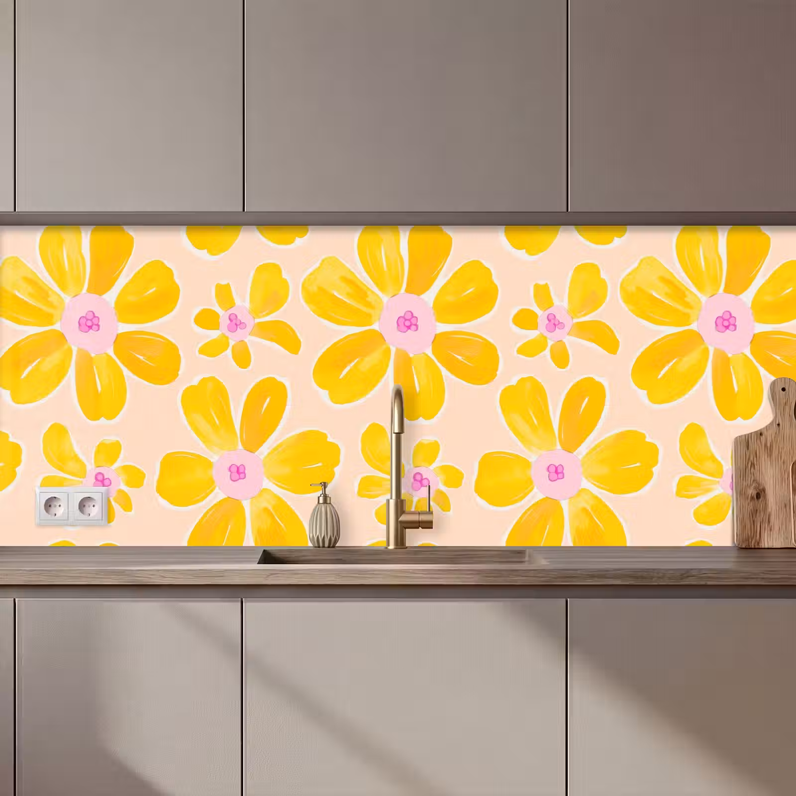 Keuken achterwand - Zomers - Bloemen - Geel — 1