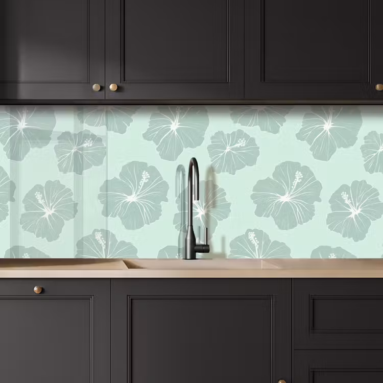Keuken achterwand - Bloemen - Hibiscus - Mint — 6