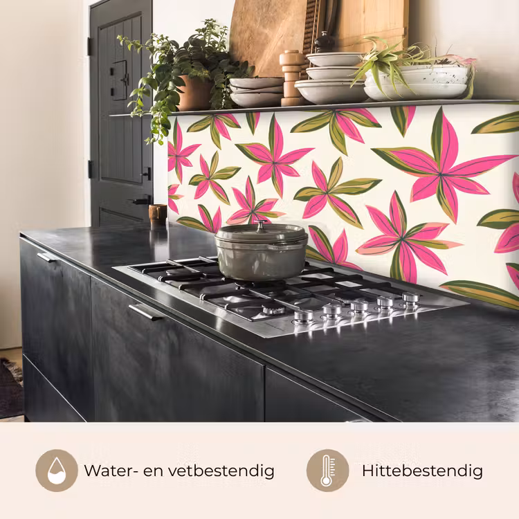 Keuken achterwand - Tropisch - Bloem - Roze — 3