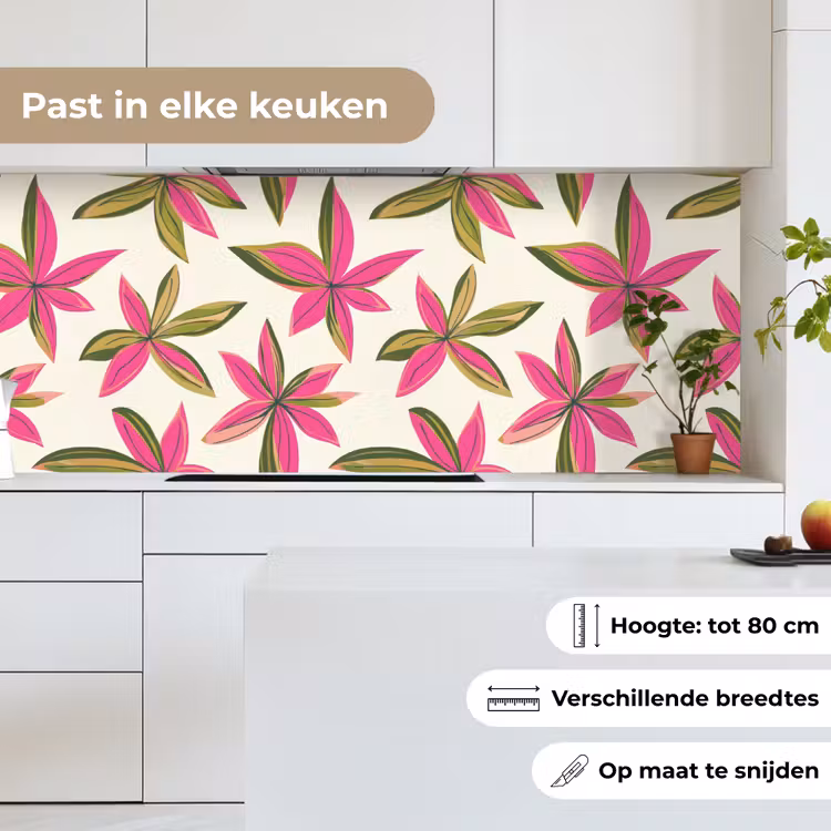 Keuken achterwand - Tropisch - Bloem - Roze — 4
