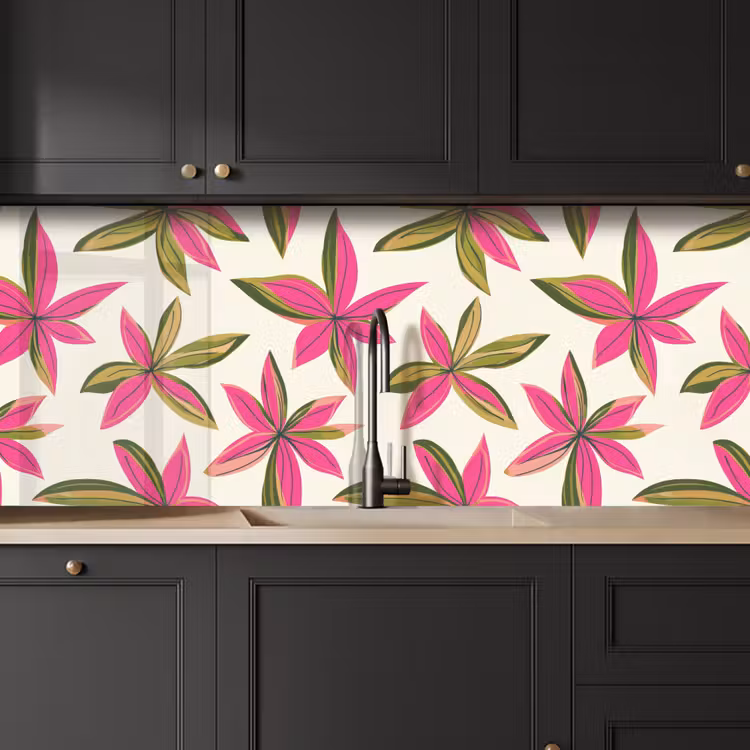 Keuken achterwand - Tropisch - Bloem - Roze — 6