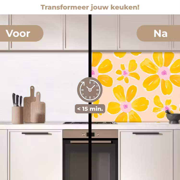 Keuken achterwand - Zomers - Bloemen - Geel — 2