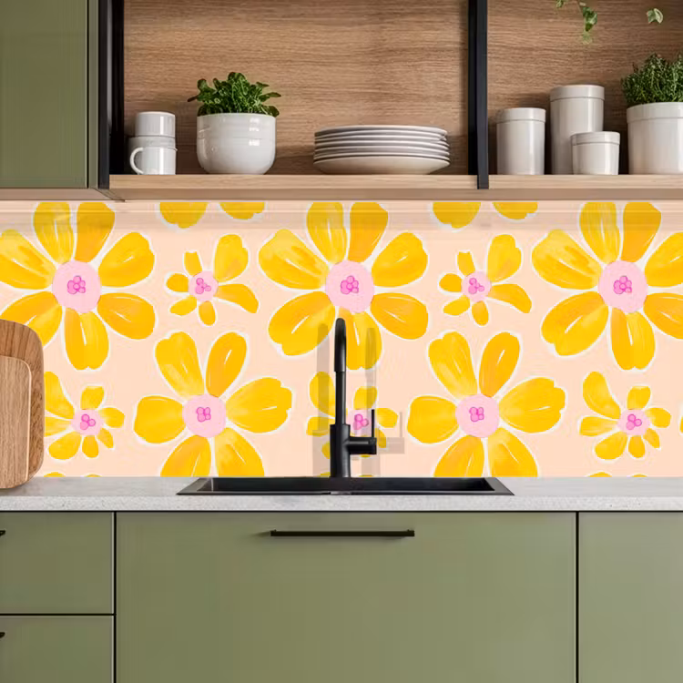 Keuken achterwand - Zomers - Bloemen - Geel — 5
