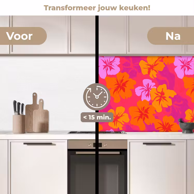 Keuken achterwand - Zomers - Hibiscus - Kleurrijk — 2