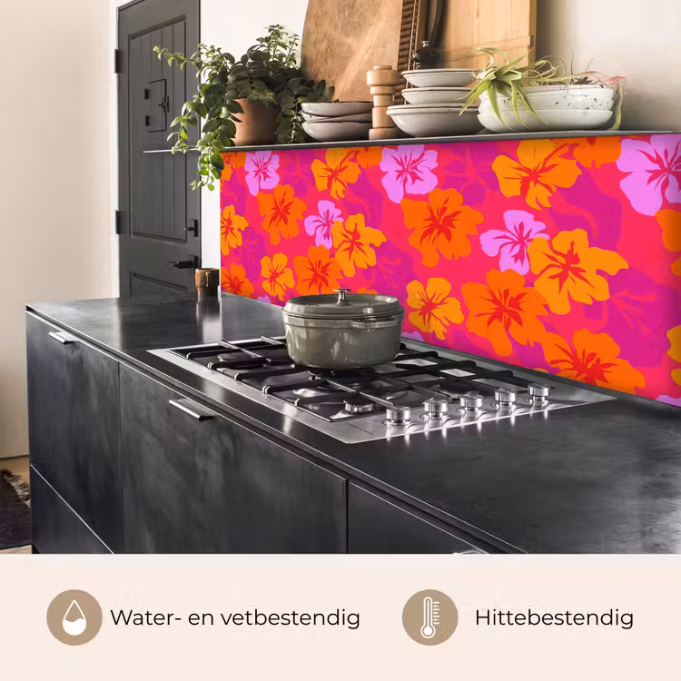 Keuken achterwand - Zomers - Hibiscus - Kleurrijk — 3