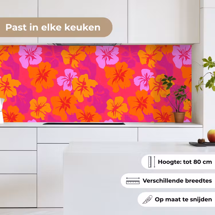 Keuken achterwand - Zomers - Hibiscus - Kleurrijk — 4