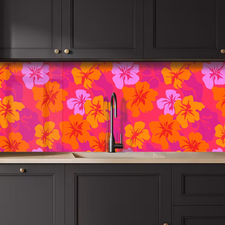 Keuken achterwand - Zomers - Hibiscus - Kleurrijk — 6