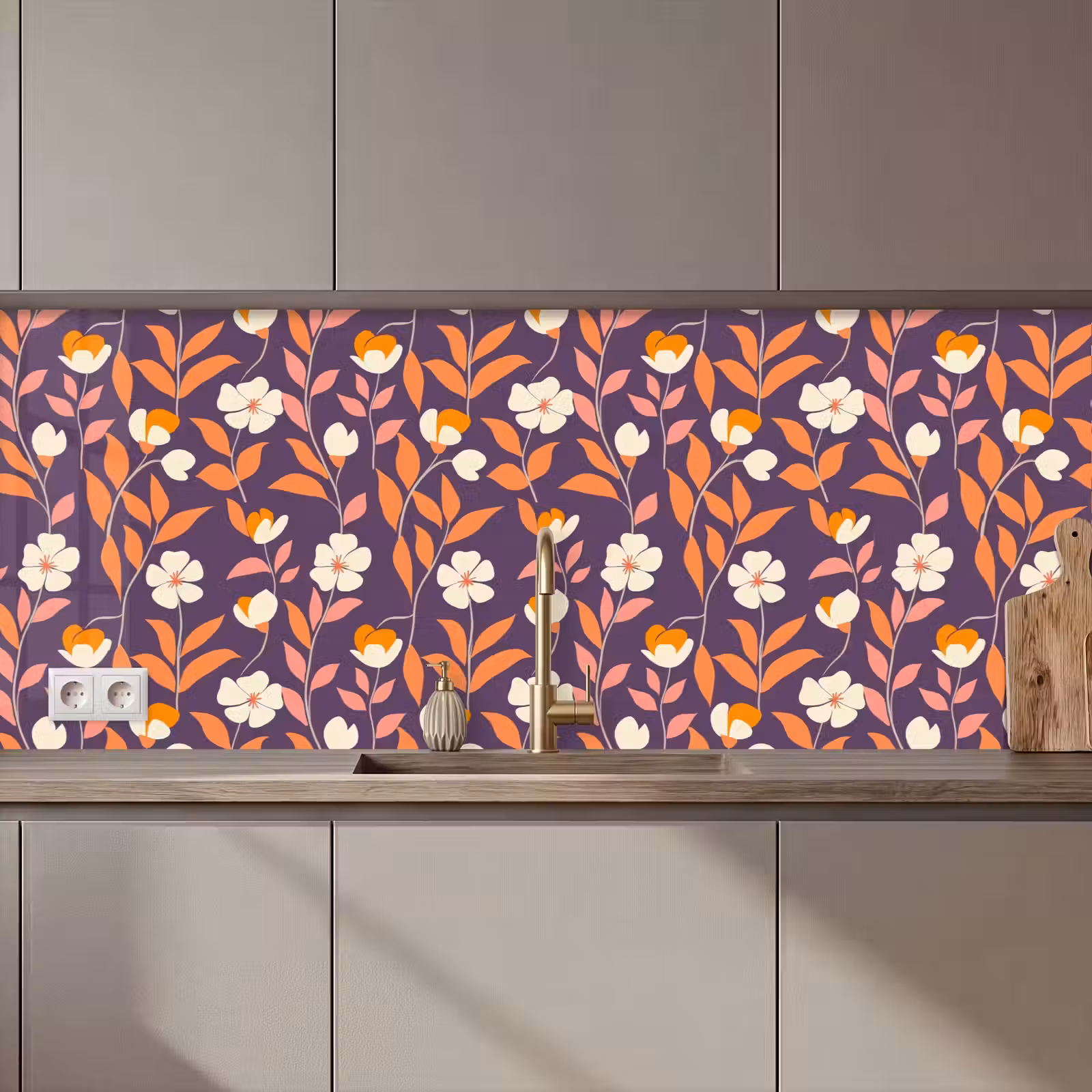 Keuken achterwand - Boho - Vintage - Paars — 1
