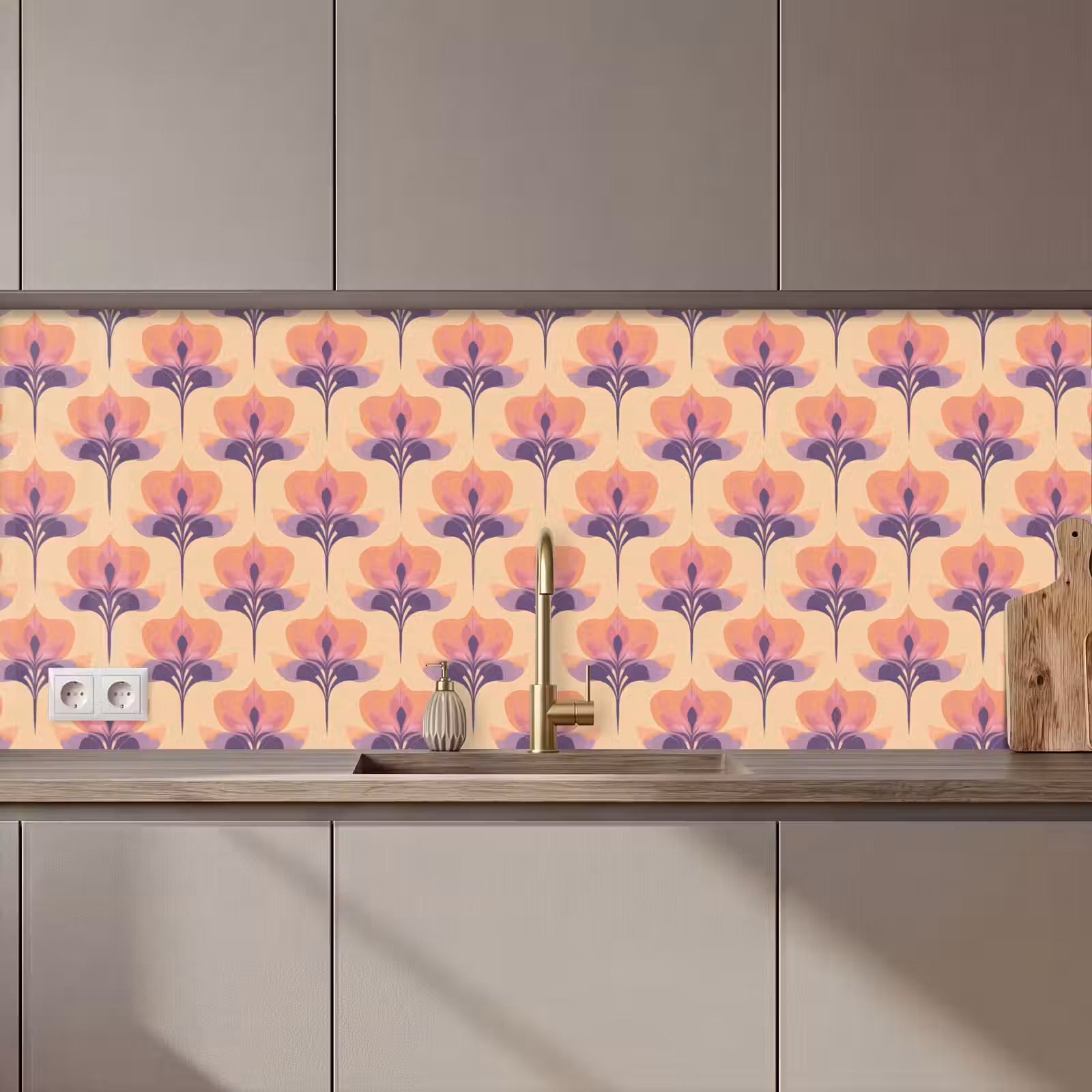 Keuken achterwand - Botanisch - Patroon - Pastel — 1