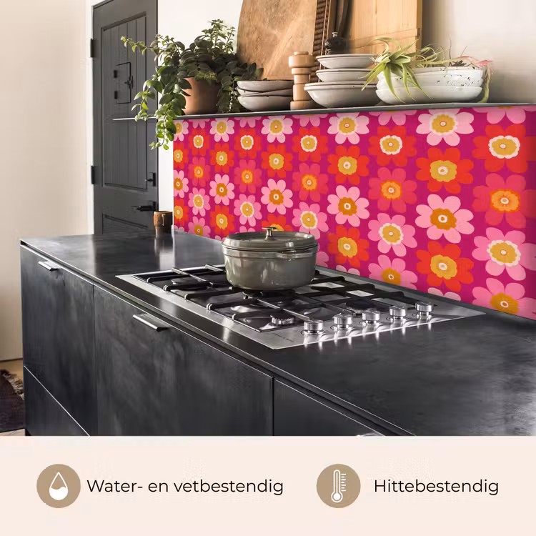 Keuken achterwand - Bloemen - Retro - Kleurrijk — 3