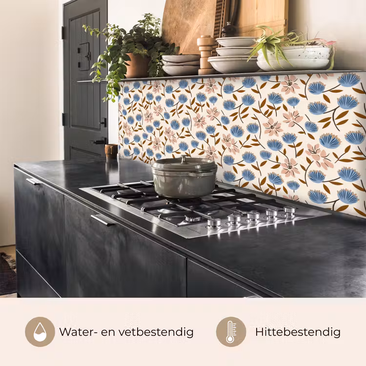 Keuken achterwand - Bloemen - Wild - Blauw — 3
