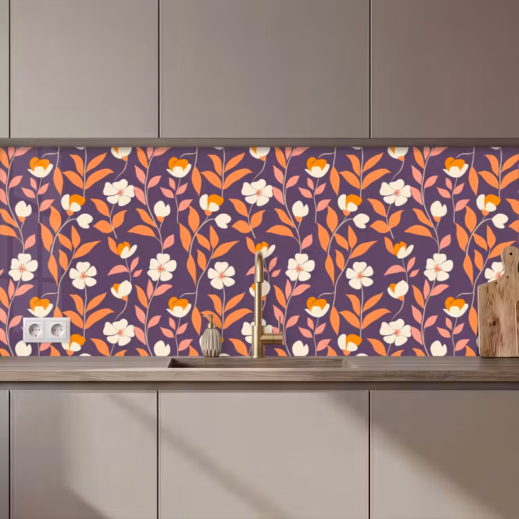 Keuken achterwand - Boho - Vintage - Paars — 1