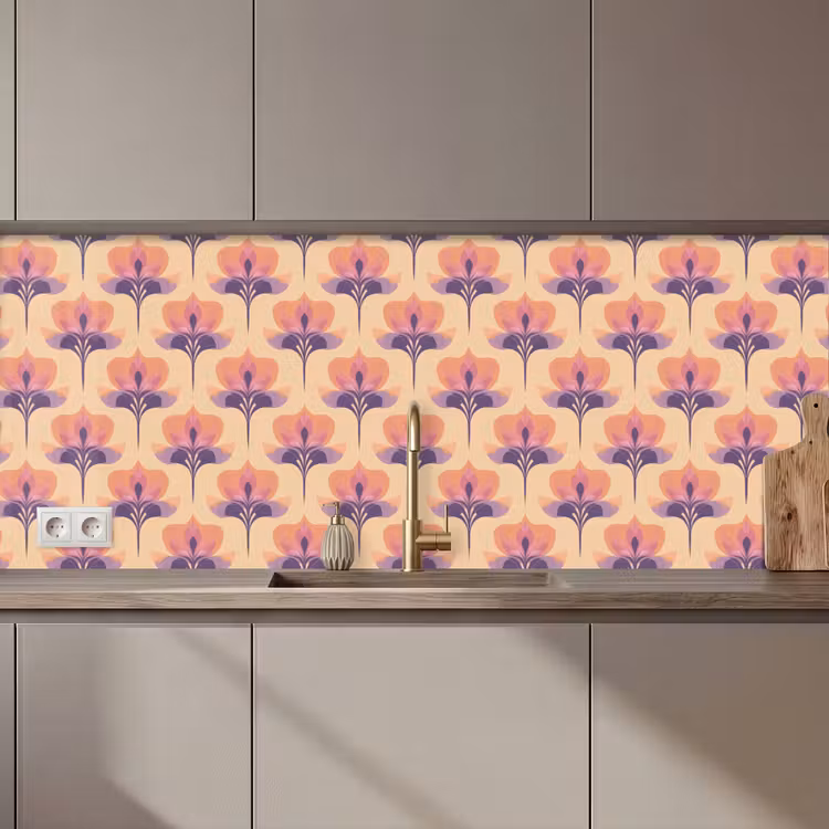 Keuken achterwand - Botanisch - Patroon - Pastel — 1