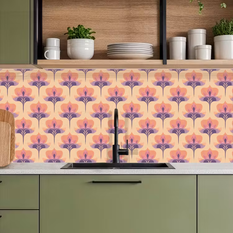 Keuken achterwand - Botanisch - Patroon - Pastel — 5