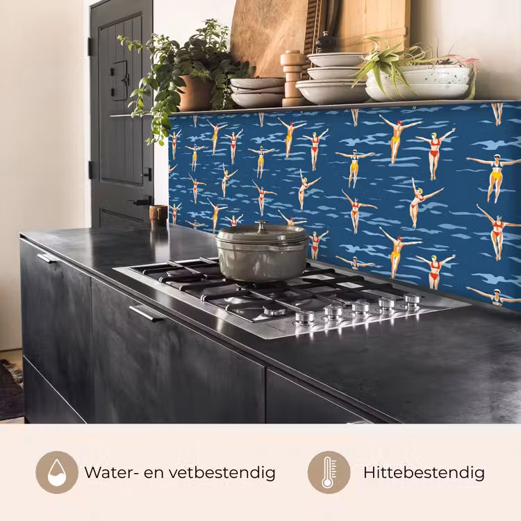 Keuken achterwand - Zwemsters- Retro - Blauw — 3