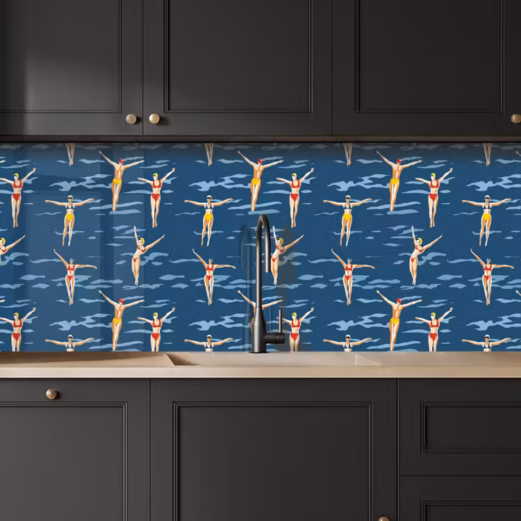 Keuken achterwand - Zwemsters- Retro - Blauw — 6
