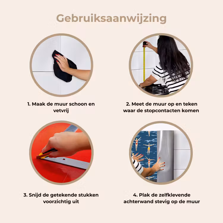 Keuken achterwand - Zwemsters- Retro - Blauw — 7