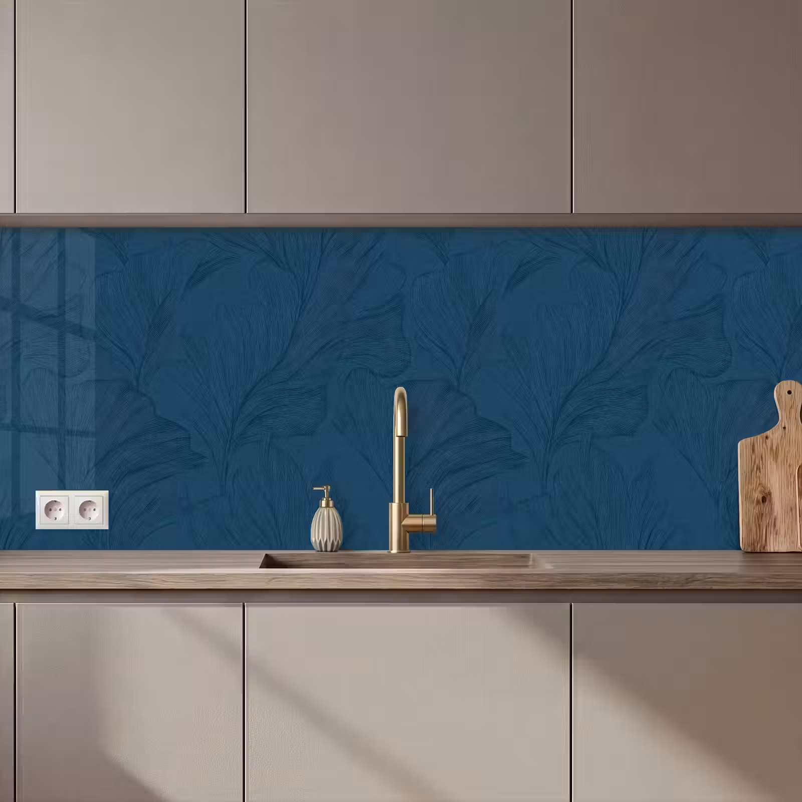 Keuken achterwand - Abstract - Patroon - Donkerblauw - Elegant — 1