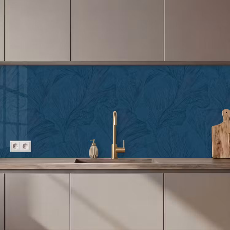 Keuken achterwand - Abstract - Patroon - Donkerblauw - Elegant — 1