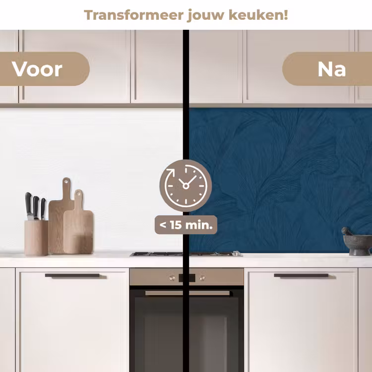 Keuken achterwand - Abstract - Patroon - Donkerblauw - Elegant — 2