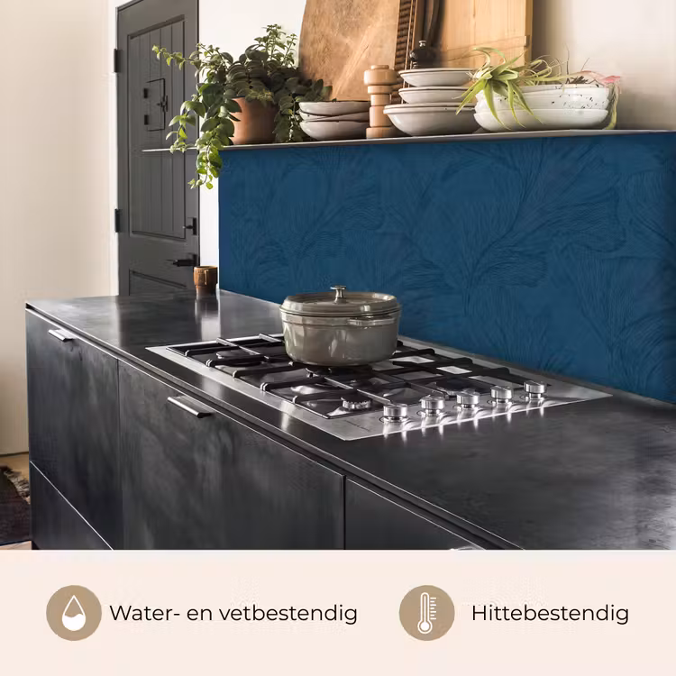 Keuken achterwand - Abstract - Patroon - Donkerblauw - Elegant — 3