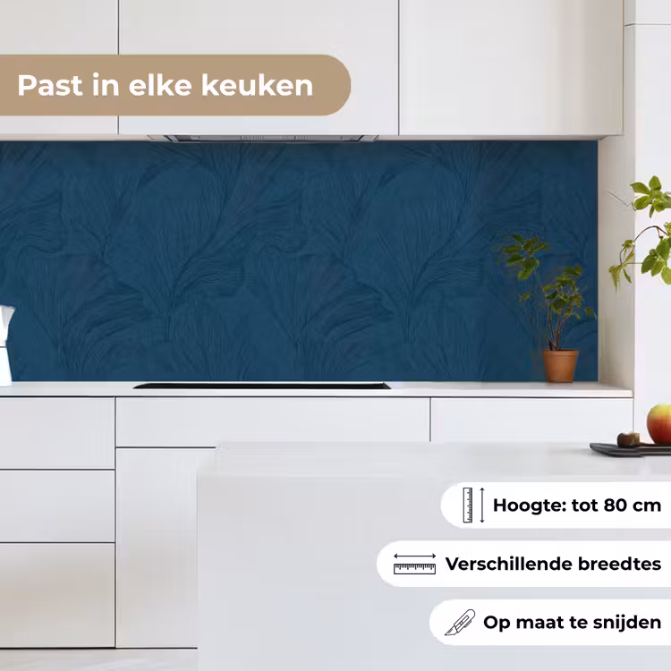 Keuken achterwand - Abstract - Patroon - Donkerblauw - Elegant — 4