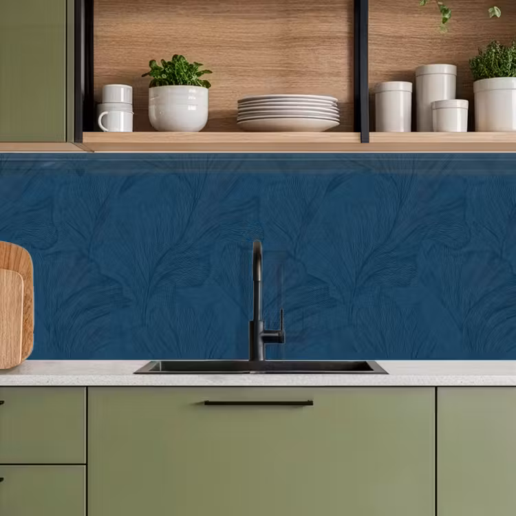 Keuken achterwand - Abstract - Patroon - Donkerblauw - Elegant — 5