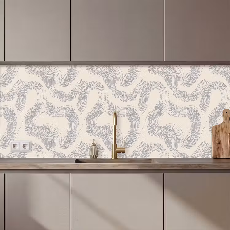 Keuken achterwand - Lijnen - Patroon - Beige - Minimalistisch — 1