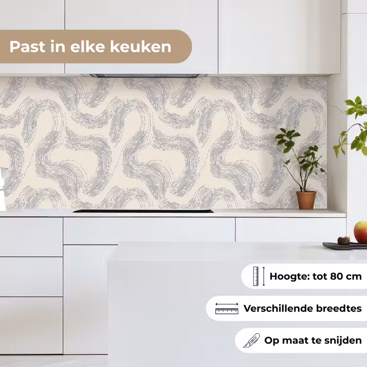 Keuken achterwand - Lijnen - Patroon - Beige - Minimalistisch — 4