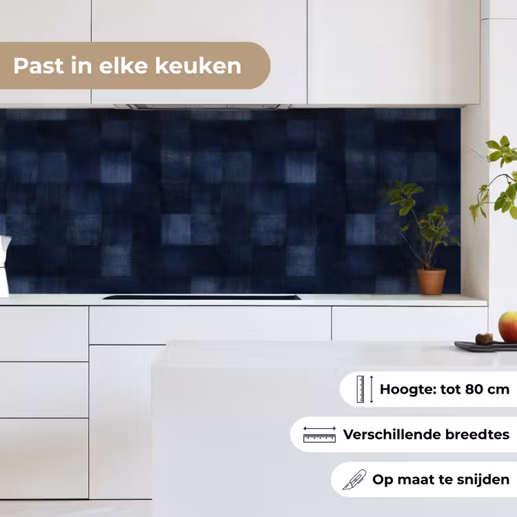Keuken achterwand - Patroon - Ruit - Marineblauw — 4