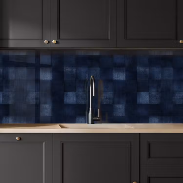 Keuken achterwand - Patroon - Ruit - Marineblauw — 6