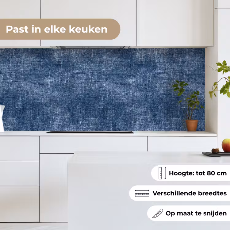 Keuken achterwand - Linnen - Textuur - Patroon - Denim - Rustiek — 4