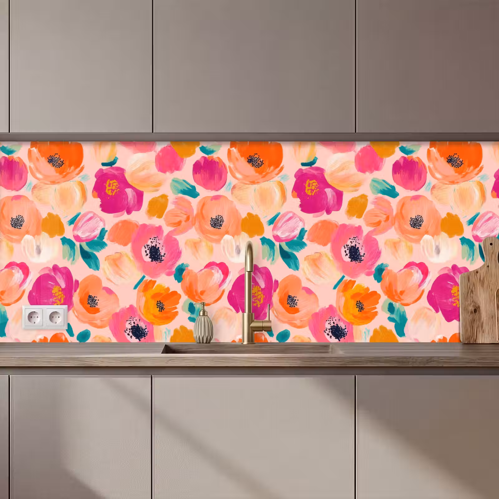 Keuken achterwand - Bloesems - Vrolijk - Kleurrijk — 1